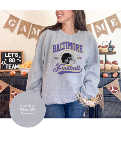 Baltimore Football T-Shirt | Soft Style | Unisex Gildan Crewneck