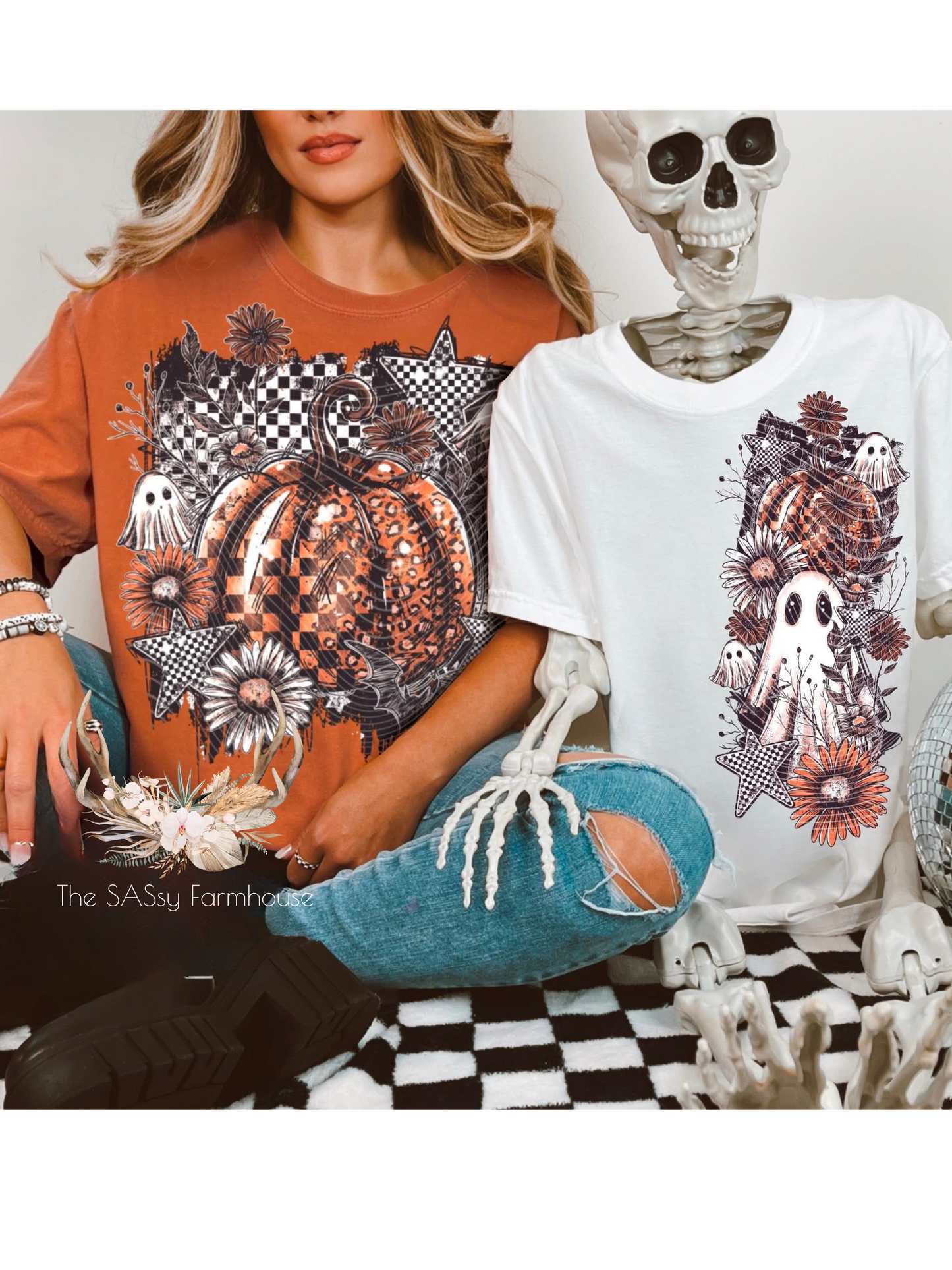 Checkered Pumpkin Tshirt