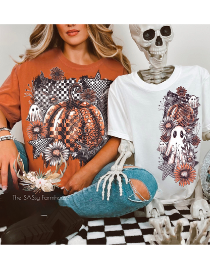 Checkered Pumpkin Tshirt