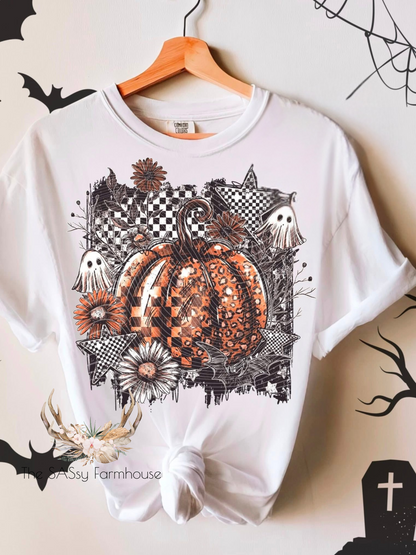 Checkered Pumpkin Tshirt