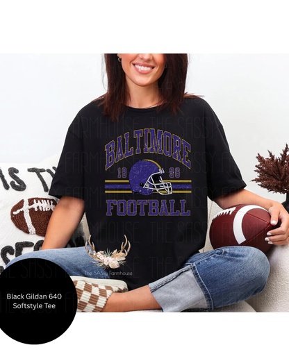 Baltimore Football Tee - Unisex Crewneck- Gildan - Comfortable Feel