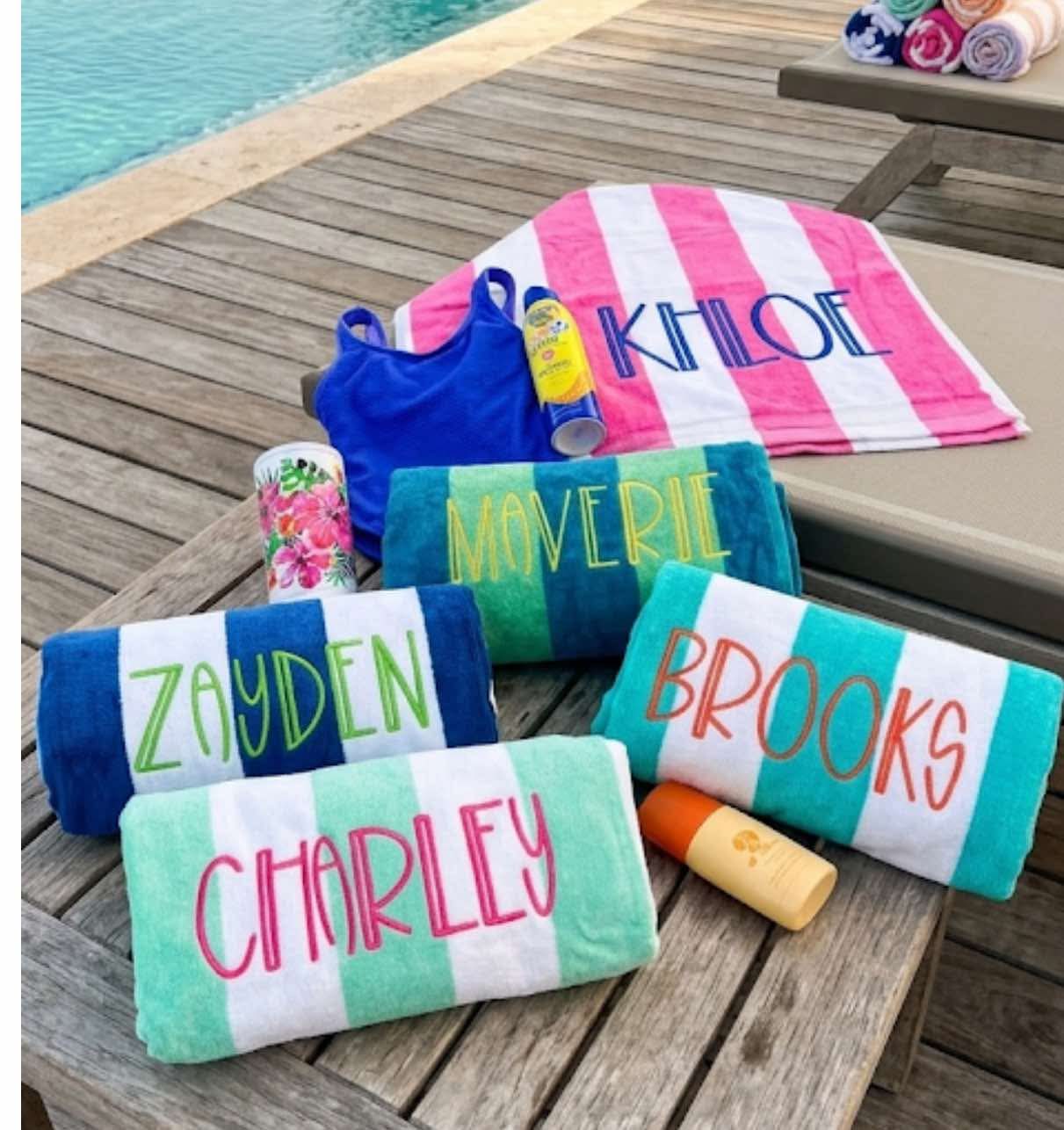 ✨ Personalized Cabana Towel 58”x28” (recommended size for kids!)