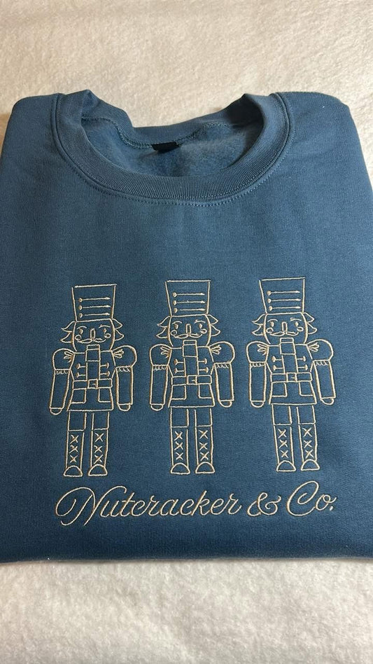 Nutcracker Crewneck - Embroidered Pullover Sweatshirt | Gildan 50/50 Cotton Blend