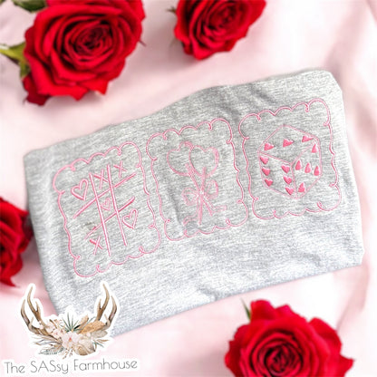 Valentine's Stamps- Embroidered Crewneck/T-shirt
