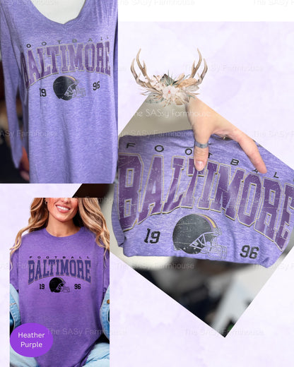 Baltimore Football Shirt – Vintage Football Tee | Unisex 50/50 Crewneck