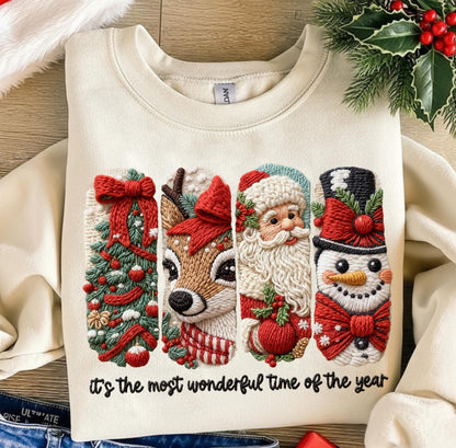 Faux Knit Christmas Crewneck