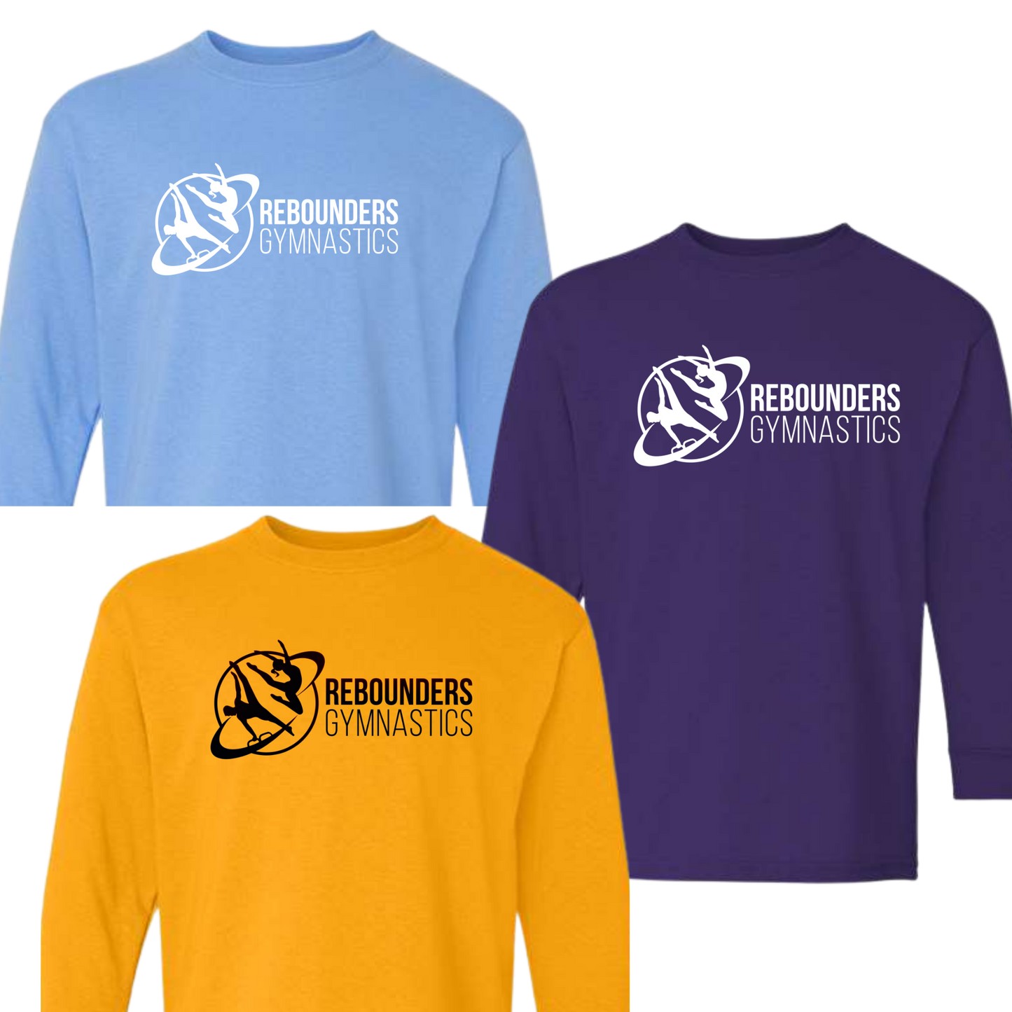 Youth Long Sleeve Shirt - Soft Cotton Fabric Unisex Kids Tee Gildan 540B Rebounders