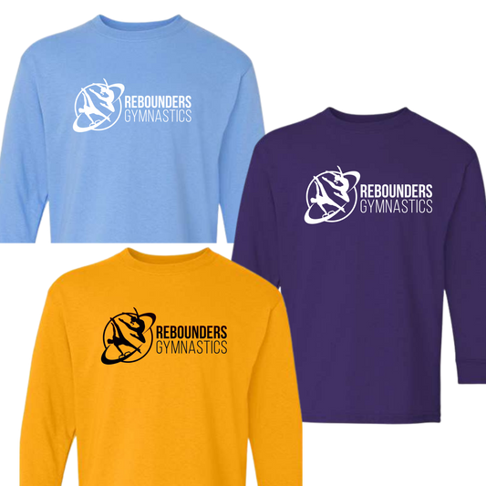 Youth Long Sleeve Shirt - Soft Cotton Fabric Unisex Kids Tee Gildan 540B Rebounders