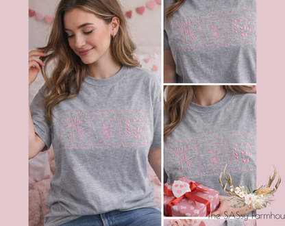 Valentine's Stamps- Embroidered Crewneck/T-shirt
