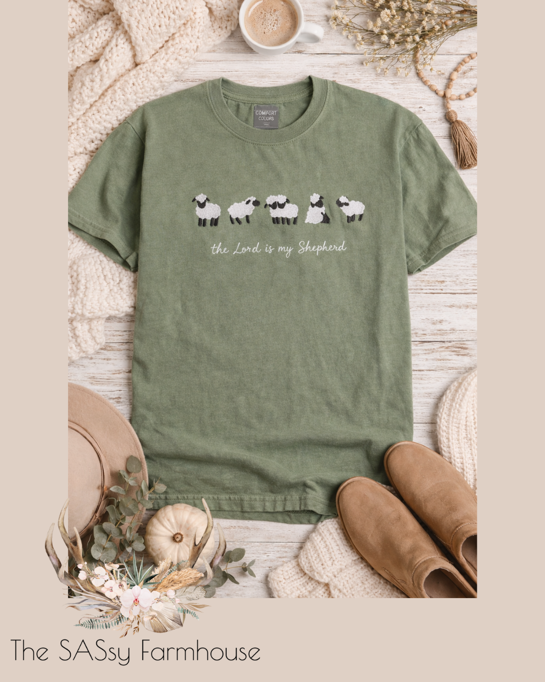 The Lord is My Shepherd- Embroidered Tshirt